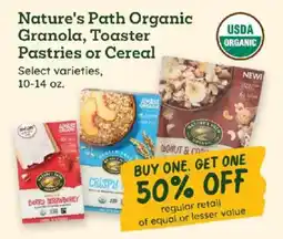 Sprouts Farmers Market Nature's Path Organic Granola, Toaster Pastries or Cereal offer