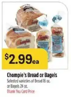 Bashas' Chompie's Bread or Bagels offer