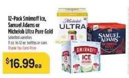 Bashas' Smirnoff Ice, Samuel Adams or Michelob Ultra Pure Gold offer