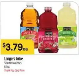 Bashas' Langers Juice offer