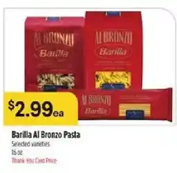 Bashas' Barilla Al Bronzo Pasta offer