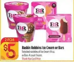 Bashas' Baskin Robbins Ice Cream or Bars offer