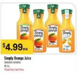 Bashas' Simply Orange Juice offer
