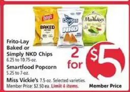 Safeway Frito-Lay Baked or Simply NKD Chips, Smartfood Popcorn offer