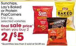 Giant Eagle Sunchips, Lay’s Baked or Protein PopCorners offer