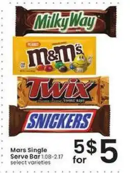 Albertsons Mars Single Serve Bar offer