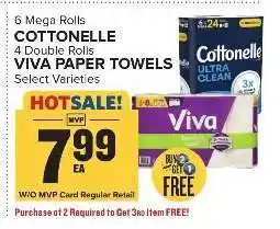 Food Lion Cottonelle & Viva Paper Towels offer