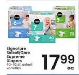 Albertsons Signature Select/Care Supreme Diapers offer