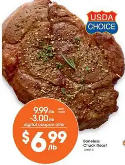 Kroger Boneless Chuck Roast offer