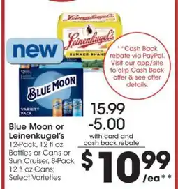 Kroger Blue Moon or Leinenkugel's offer
