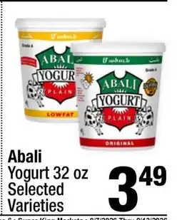 Super King Markets Abali Yogurt 32 oz offer