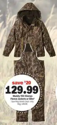 Meijer Muddy TRX Sherpa Fleece Jackets or Bibs offer