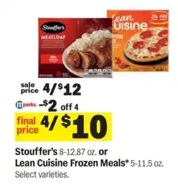 Meijer Stouffer's or Lean Cuisine Frozen Meals offer