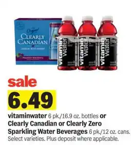 Meijer vitaminwater or Clearly Canadian or Clearly Zero Sparkling Water Beverages offer