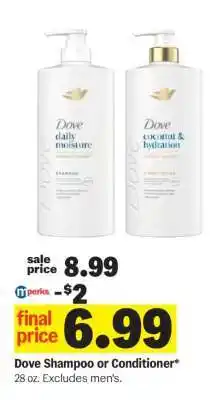 Meijer Dove Shampoo or Conditioner offer