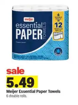 Meijer Meijer Essential Paper Towels offer