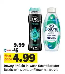 Meijer Downy or Gain In-Wash Scent Booster Beads or Rinse offer