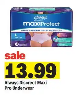 Meijer Always Discreet Maxi Pro Underwear offer
