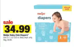 Meijer Meijer Baby Club Diapers offer