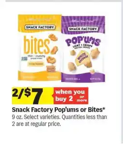 Meijer Snack Factory Pop' ums or Bites offer