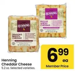 Albertsons Henning Cheddar Cheese offer