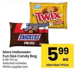 Albertsons Mars Halloween Fun Size Candy Bag offer