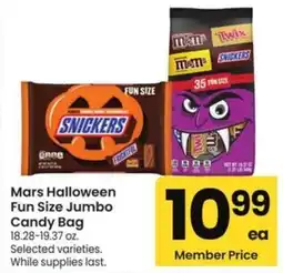 Albertsons Mars Halloween Fun Size Jumbo Candy Bag offer