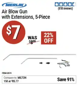 Harbor Freight Tools Merlin air blow gun with extensions offer