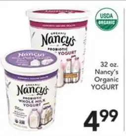 Pete's Fresh Market Nancy's Organic Yogurt offer