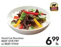 Pete's Fresh Market Hand Cut Boneless Beef Stir Fry or Beef Stew offer