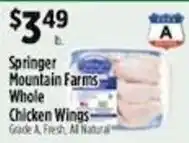 Pioneer Supermarkets Springer mountain farms whole chicken wings offer
