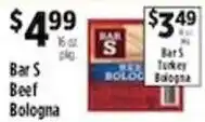 Pioneer Supermarkets Bar S beef bologna offer