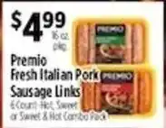 Pioneer Supermarkets Premio fresh italian pork sausage links offer