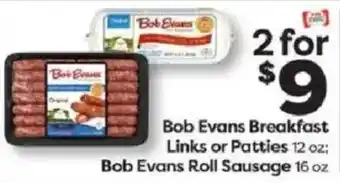 Weis Markets Bob Evans Breakfast Links or Patties offer
