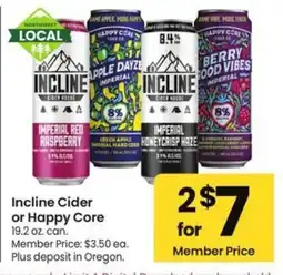 Albertsons Incline Cider or Happy Core offer