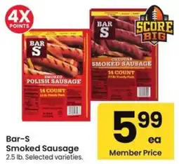 Albertsons Bar-S Smoked Sausage offer