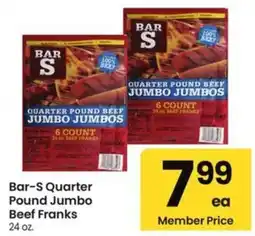 Albertsons Bar-s quarter pound jumbo beef franks offer