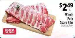 Pioneer Supermarkets Whole Pork Spare Ribs offer