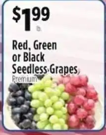 Pioneer Supermarkets Premium Seedless Grapes offer