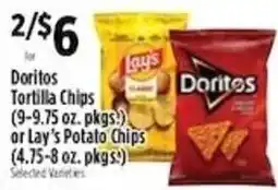 Pioneer Supermarkets Doritos Tortilla Chips or Lay's Potato Chips offer