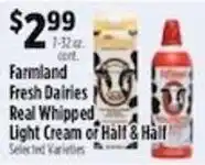 Pioneer Supermarkets Farmland Fresh Dairies Real Whipped Light Cream or Half & Half offer