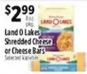 Pioneer Supermarkets Land O Lakes shredded cheese or cheese bars offer