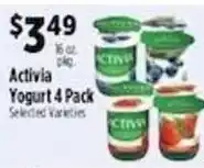 Pioneer Supermarkets Activia Yogurt 4 Pack offer