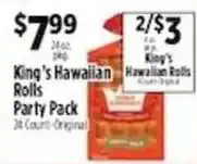Pioneer Supermarkets King's Hawaiian Rolls Party Pack offer