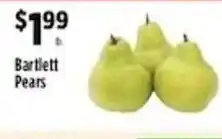 Pioneer Supermarkets Bartlett Pears offer