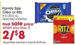 Giant Eagle Family Size Oreo or Ritz offer