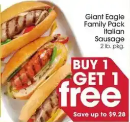 Giant Eagle Giant Eagle Family Pack Italian Sausage offer