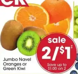 Giant Eagle Jumbo Navel Oranges or Green Kiwi offer