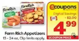 Weis Markets Farm Rich Appetizers offer