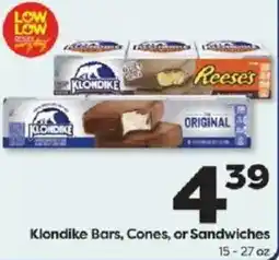 Weis Markets Klondike Bars, Cones, or Sandwiches offer